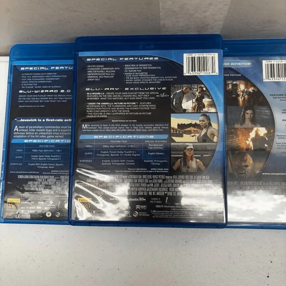 Resident Evil: The High-Definition Trilogy (Blu-ray Disc,‎ 2008, 3-Disc Set)